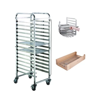 Custom tray carts Best quality assembling flat type stainless steel 201 bakery tray trolley