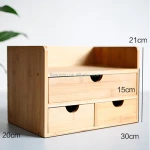 Customizable Bamboo desk organizer/ Bamboo office table organizer