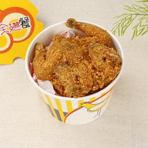 Customization Printed Paper Bowl, Paper Cups, Eco Friendly Round Take Away Cartoon Packaging Disposable Paper Cups, Fried Chicken Popcorn Bucket