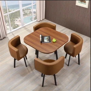 Customize color modern nordic restaurant dining furniture negotiation table and chair set
