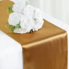 customized polyester satin rose gold table runner for wedding/ christmas table runner decoration