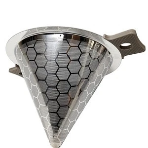 Customized Stainless Steel Coffee And Tea Filter Round Cone Dripper Basket Stainless Steel V60 Coffee Filter