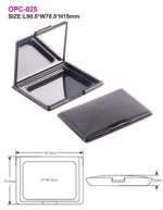 Cute high quality  custom cosmetic packaging matte square empty plastic compact powder case with mirror