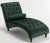Import Dark green S shaped chaise lounge velvet fabric with buttons design wooden legs from China