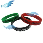 Debossed Silicone Inkfilled Wristbands Rubber Bracelets Anniversary Jewelry Gift