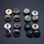 decorative accessories logo design round press shirt bag cloth Zinc alloy cover snapping buttons custom metal snap buttons black