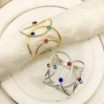 Delicate Aluminum Alloy Napkin Rings in Silver Napkins Ring Size Fashion Towel Buckle Holder Table Decorations