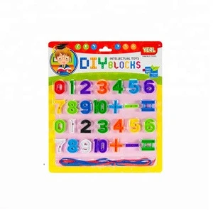 DIY Plastic Block Toys Kids Numbers String Line Math Educational Toy