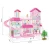 Import Doll House Pink Toys Plastic Material Fashion kids plastic play house DIY doll house play set girls toy from China