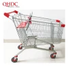 double seat supermarket shopping trolly grocery shopping cart with wire  basket