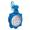 Ductile Iron/Cast Steel Worm Gear Flanged Triple Eccentric Soft Seal Butterfly Valve