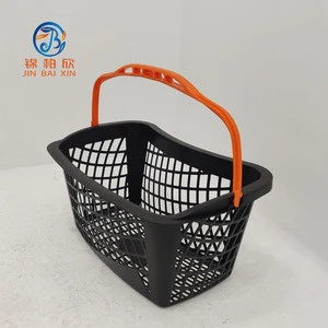 Durable in use foldable plastic shopping basket supermarket shopping basket