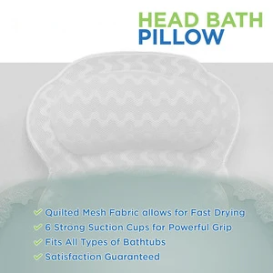 E572 3D Mesh Bath Pillow Bathtub Cushion Neck Head Shoulders Luxurious Spa Comfort Bathtub Backrest Pillow