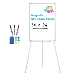 Easel Magnetic Portable Dry Erase Easel Board 36x24 Tripod Whiteboard Height Adjustable Flipchart Whiteboard