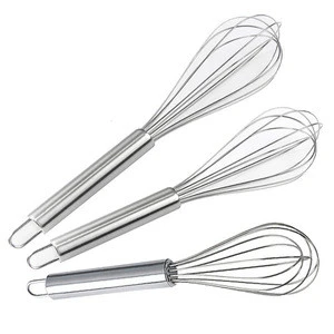 Egg Whisk Set of 3 Stainless Steel Whisk 8&quot;+10&quot;+12&quot; for cooking utensils