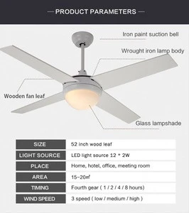 Electric Bulb Modern Big Decoration Home Air Conditioning Ceiling Fan