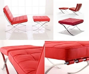 Elegant design leather office sofa, spring fastener for barcelona sofa
