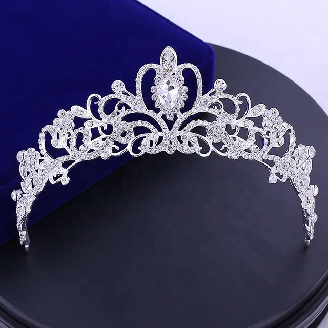 Elegant hot sale wedding bridal necklace jewelry earrings crown tiara crystal sets