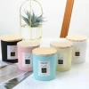 Empty Candle Vessels Glass Candle Jars with Wooden Lids