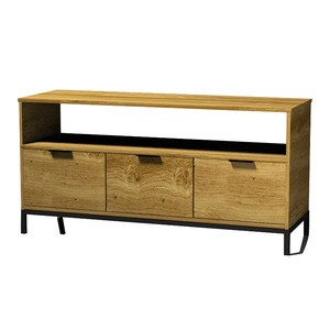 Espresso High Gloss Industrial Antique Modern Design Solid Wood Wooden Buffet Dining Sideboard With Showcase