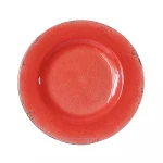 EU food certificate outdoor or indoor  salmon red color patterns rustic dinnerware tableware melamine dinner set