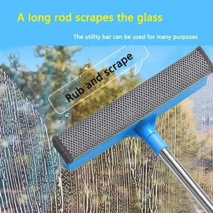 Extenclean telescopic pole window squeegees with wiper for household glass washing tools