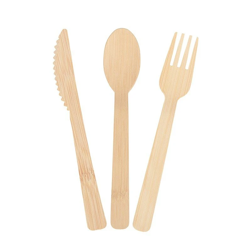 EXW food grade biodegradable 17cm bamboo cutlery set