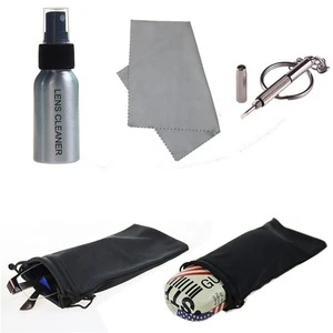 Eyeglasses lens cleaning kit - 50ml spray cleaning solution , screwdriver , cloth , pouch for eyeglass repair