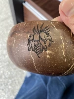 factory cheap price engraved custom logo 100% Natural Spoon Fork Straw acai Coconut shell Bowls set