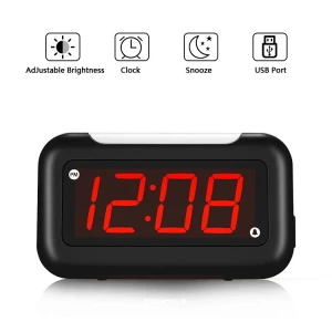 Factory Customized Smart Digital Clock Brightness Adjustment Usb Alarm Clock Charging Port