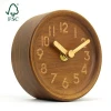 Factory Direct Sale Price  Real Wood Table Clock with Customized Logo for  Promotional gift Wholesale