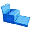 Factory direct selling foldable outdoor plastic moving storage boxes plastic storage baskets crates with hinged lid