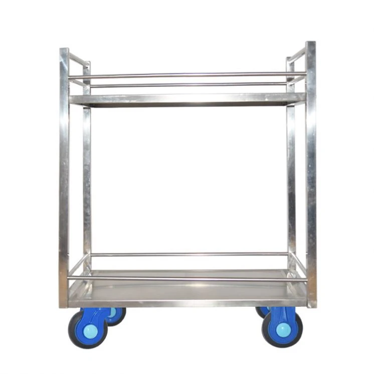 Factory Hot Sales 300 Kg Folding Double Wheel Platform Structure Dental Delivery Hand Stainless Steel Foldable Hand Truck Cart