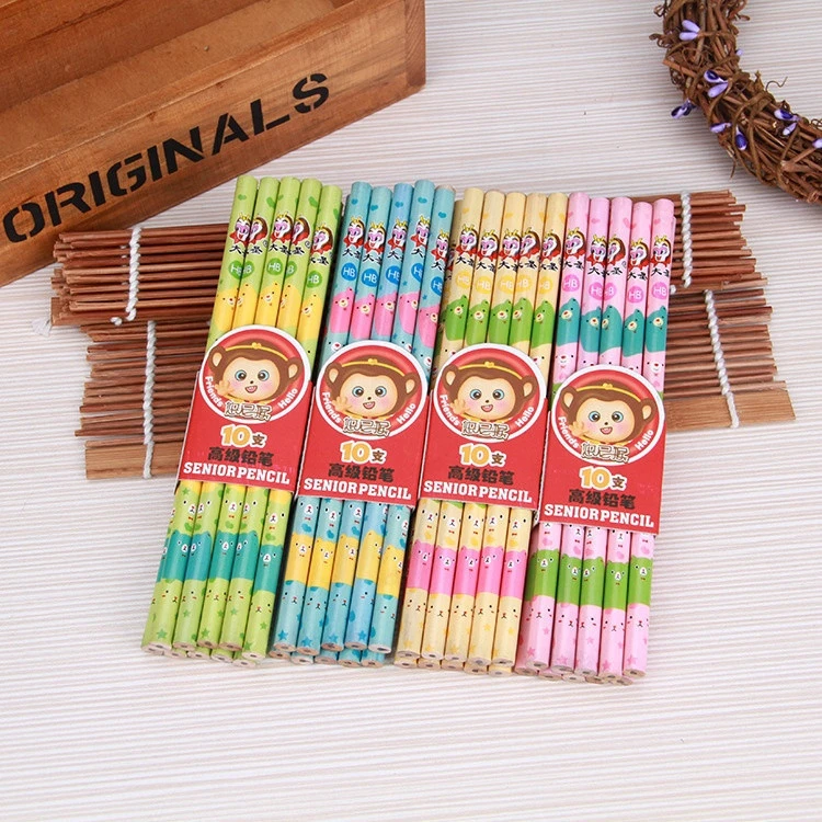 Factory Outlet Cheap Wholesale Stationery Gift Color Cartoon HB Sketch Pencil for Child Learning Writing Pencils and Drawing