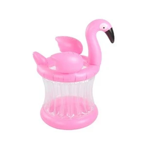 Factory Produce Newest Designs PVC Inflatable Flamingo Ice Cooler Bucket Drink Holder
