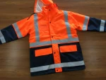 Factory Supply Orange / Navy 5 In 1 Reflective Customized Hi Vis Heavy Duty Safety Jacket