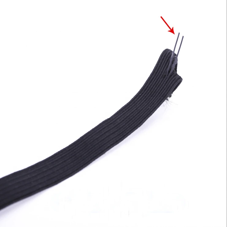 Factory Wholesale Custom Polyester White Black Color Knitted Braided Elastic Band