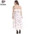 Import Fall Strappy ruffled Skirt ladies plus size backless printed dresses with waistband from China