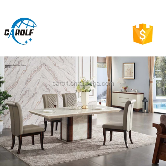 Fashion but simple style dining room Furniture jade marble Dining Table Design