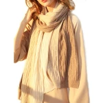Fashion non-dyeing 100% kashmir knitted shawl scarf with gradient colors