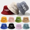 Fashion Winter High Quality Hats Designer Embroidery Logo Plain Bulk Solid Color women men Fisherman Warm Corduroy Bucket Hat