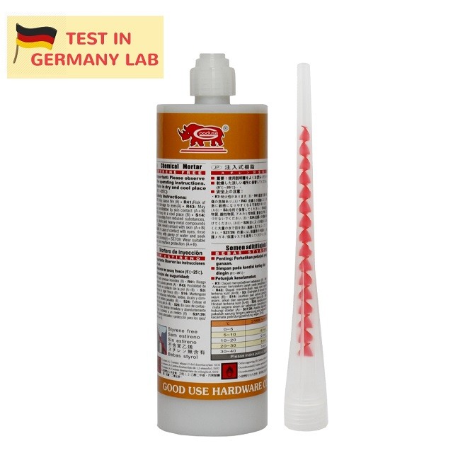 Fast curing odorless injection epoxy glue anchor