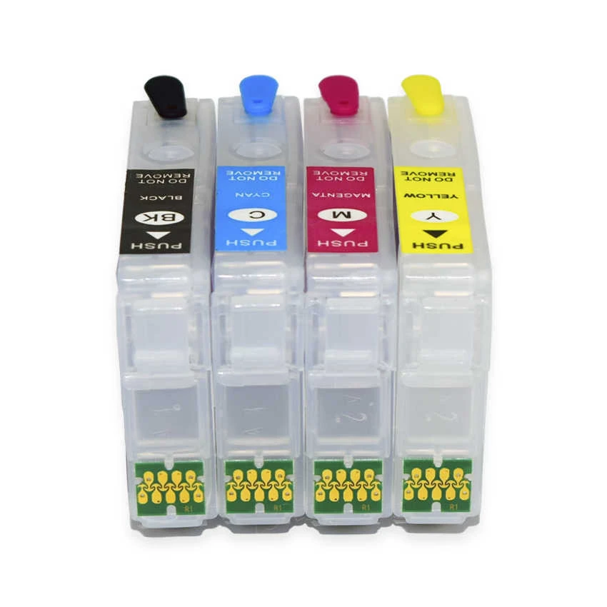 FCOLOR 702XL T3451-T3454 20ML/PC Empty Refillable Ink Cartridge With Chip For Epson WorkForce Pro WF 4720 WF-3720 Printer