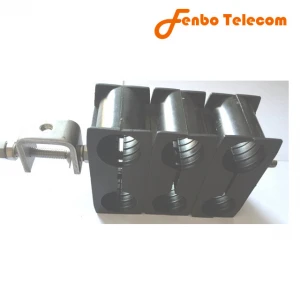 Feeder and power cable triple clamp three ways six hole feeder clamp for 6 cable hanging used in cell tower made in china