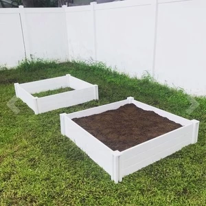 Fentech 4x4 White wholesale pvc vinyl plastic raised garden bed for vegetables