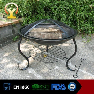Firepit with mesh cover porcelain iron Camping Fire Pit