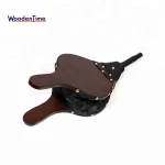 Fireplace Accessories High Quality Wooden Fire Bellow Brown Plywood Metal Nozzle Leather Small Fireplace Bellows for Sale