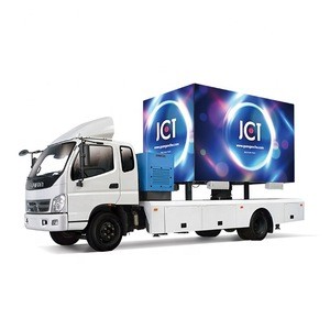four-sided 360 degree  full-screen digital advertising truck, mobile food truck