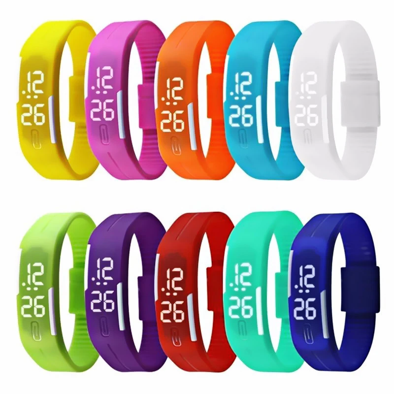Free Sample Waterproof Silicone Smart Band Sports Led Digital Watch for Christmas Gift