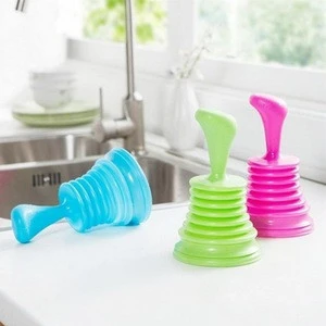 Free Shipping 1Pcs Plastic Household Powerful Sink Drain Pipe Pipeline Dredge Suction Cup Shape Toilet Plunger